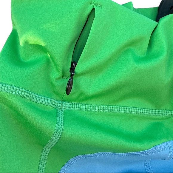 7 Days Active Colorblock Emmet Leggings Blue Green Small Sporty Chic Yoga Gym - Picture 8 of 8